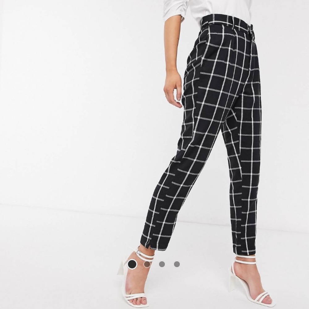 Black plaid pants
